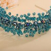 Teyglen Wedding Crystal Hair Crown Bridal Rhinestone Headband Tiara Handamde