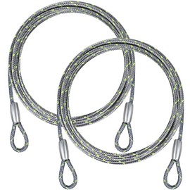 VIVBOO - 0.13IN Security Steel Cable 4/6/10/15FT Lengths Bike Lock Cable, Cable Rope, Stainless Steel Cable with Loops for Safety and Security