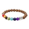 Healing Crystal Seven Chakra Crystal Natural Wooden Bead Elastic Colorful