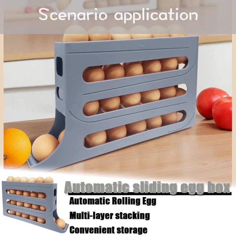 Egg Box Green Foldable Transparent Three-Layer Egg Storage Box Egg