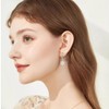 CZ Flower Charm Small Hoop Dangle Drop Earrings for Women