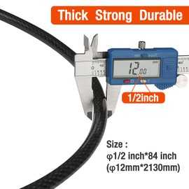 ValueMax Bike Lock Cable, 7FT/213CM x 12mm Bicycle Security Cable, PVC Coated with Double Loop Braided, for Padlocks, Disc Locks and U-Locks