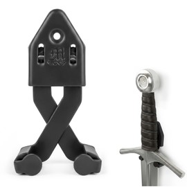Mythrojan Metal Single Sword Wall Mount - 4 Inch Vertical Sword Display Wall Hanger, Adjustable Multifunctional Wall Rack for Sword, Axe & Knives, Decorative Wall Decor (Large)