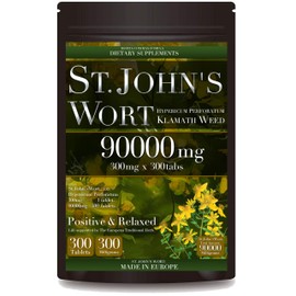 セントジョーンズワート サプリメント 1袋90000mg 1粒300mg x 300粒 約100日分～300日分 和名: セイヨウオトギリソウ St. John's Wort Supplement 300mg x 300 tablets ヨーロッパ原産 ハッピーハーブ サプリ