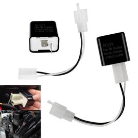 Anyhut 2 PCS LED Flasher Relay, 2-Pin Electronic LED Turn Signal Relay, Adjustable Hyper Flash Switch for Turn Signals, Universal Electronic Flasher Blinker Contactor for Most Motorcycles (Black)