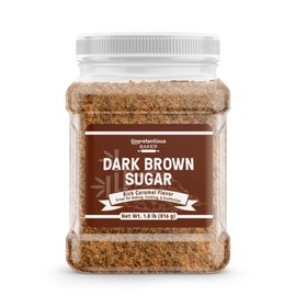 Unpretentious Dark Brown Sugar, Great for Baking, Rich Caramel Flavor, Sweetener (1.8 Pound)