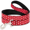 Buckle-Down Minnie Mouse Polka Dot Mini Silhouette Pet Leash Red/White