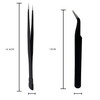 2 PCS Nail Art Tweezers, Straight and Curved Tip Picker