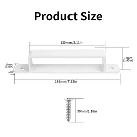 SiGuLiKeJi Pack of 2 Door Handles, White, Cast Iron Door Handles, Furniture Handles, Cabinet Handles, White Vintage, Sliding Door Handles for Outdoor Indoor Wardrobe, Heavy Handles, 186 mm