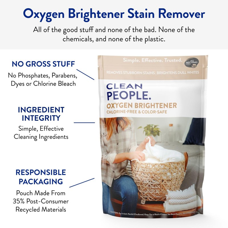 The Clean People Oxygen Brightener Stain Remover | Bleach Alternative,