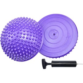 2PCS Hedgehog Balance Pods, Pimples Pilates Ball, Half Spiky Fitness Domes for Kids Adults Sports, Foot Massage, Stability Training, Muscle Balancing Therapy, Motor Skills Yoga Gymnastics Exercise