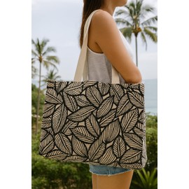 ANIORTECARE Beach Bag for Women Beach Bag Leaf Pattern Beach Bag for Women