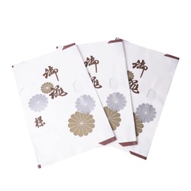 Amemari Paper 3 Sheets, 21.7 inches (55 cm), For Obi, Small Size, Made in Japan, Gold Chrysanthemum Pattern, No Inner Paper, High Quality, Unryu Washi, Gifts, Gold Pieces, Kimono Bunko with Window,