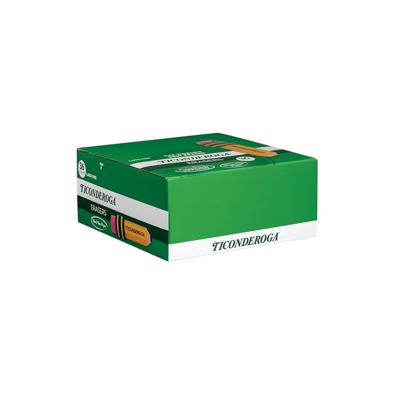 TICONDEROGA 38936 - Borradores con forma de lápiz, amarillo, paquete