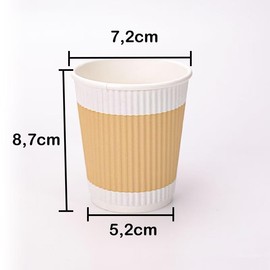 pafnisoin Coffee Cups Pack of 20 Paper Cups 250 ml Paper Cups Disposable Cups Paper Cups Coffee Cups Drinking Cups (Yellow)