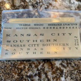 WALTHERS Decals - O Scale Set #59-80 - Kansas City Southern Passenger Car Gold