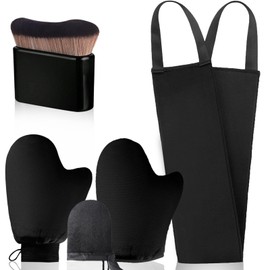 Tanning Mitt And Brush, Tanning Brush, 5 in 1 Self Tanning Mitt Set for Self Tan Mitt, Glove Back Tanner Applicator, Applicator for Back Cream Tanning Brush for Body and Face Brush