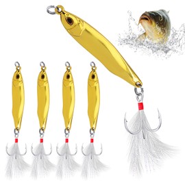Alovez 5 Stück Angelköder Kunstköder, 7 Gramm Metall Angelköder Kunstköder Köder, Süßwasser Salzwasser Angelset für Hecht, Zander, Barsch, Forelle