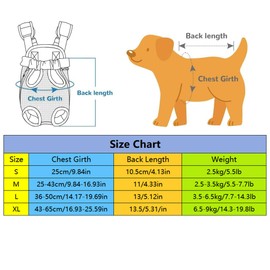 Dog Front Backpack, Outdoor Pets Shoulder Bag Chest Strap Travel Bag Legs Front Backpack Carrier for Dogs Cats and Rabbits (Blue, M)