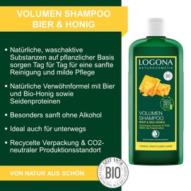 ロゴナ ボリュームシャンプー ビール&はちみつ 250ml
