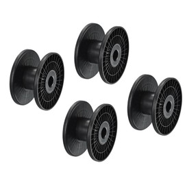 PATIKIL 4.7 Inch Floss Bobbins, 4 Pack Plastic Empty Thread Spools Wire Weaving Bobbin Chain Tape for Sewing Embroidery, Black