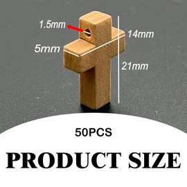 Pack of 50 Wooden Crosses, Small Wooden Crosses Pendants, Wooden Pendants for Painting, for Making Jewellery, Cross, DIY Design, Necklaces, Key Chains, DIY Accessories, Gift, Crafts