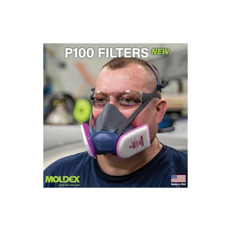 Moldex 7740 Semi-Rectangular P100 Filter (1 Pair), Pink