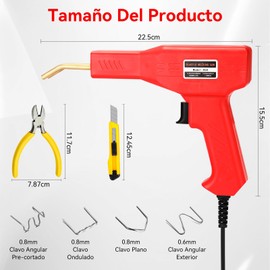 AWCBBT Soldador de Plastico,Plástico Soldadura Máquina Kit 1000pzs,con Alicate y 5 Barritas Termofusibles,4 Clavos Termofusibles Diferentes,Soldadura de Plastico para Reparar Plástico Roto,Defensas