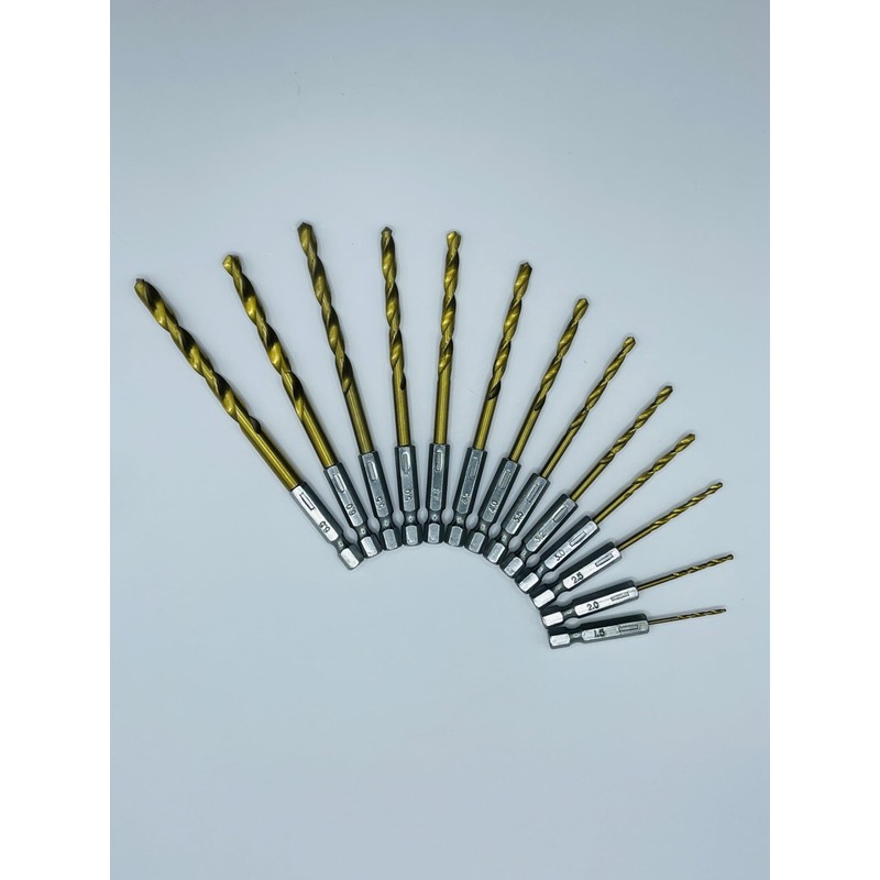 hep® 13pc Titanium Coated Hss Drill Bit High Speed Twist