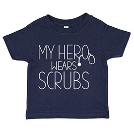 My Hero Wears Scrubs Baby Tee Shirt (Assorted Colors)