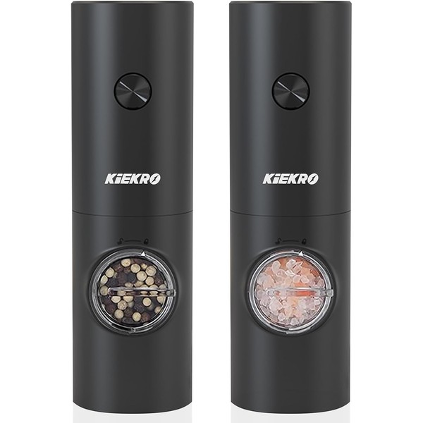 Electric Salt and Pepper Grinder Set,Adjustable Coarseness Battery Operated Led