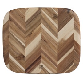 Madeira by Architec Acacia Cutting Board with Herringbone Design, 12.5x14.5-Inch, Brown