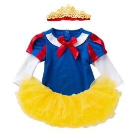 HIHCBF Baby Toddler Girls Christmas Snow White Costume Princess Birthday Bodysuit Romper Tutu Dress w/Headband