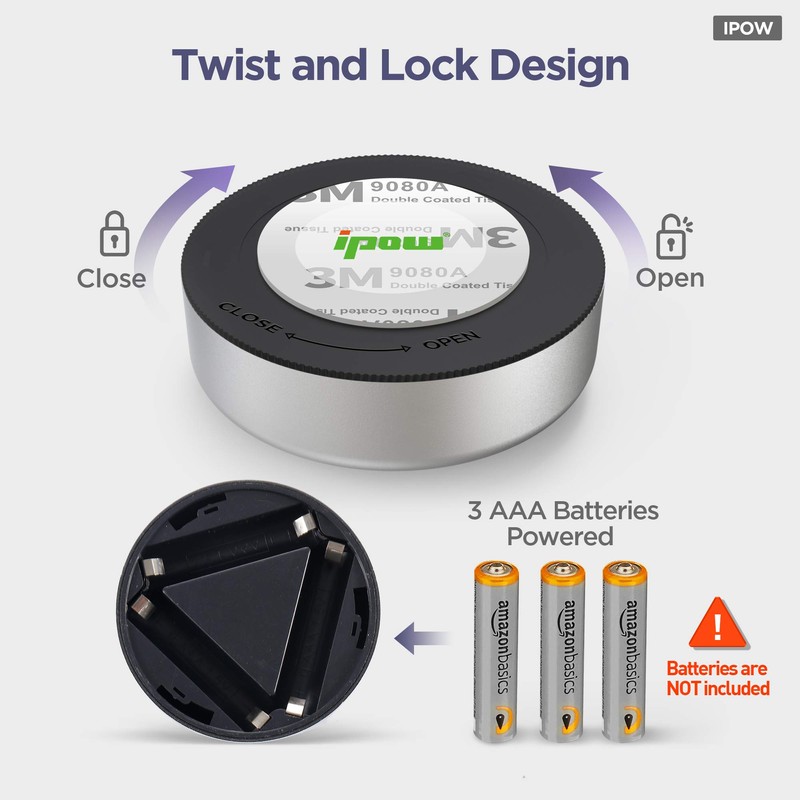 IPOW 5 Pack LED Battery-Powered Wireless Night Light Stick Tap