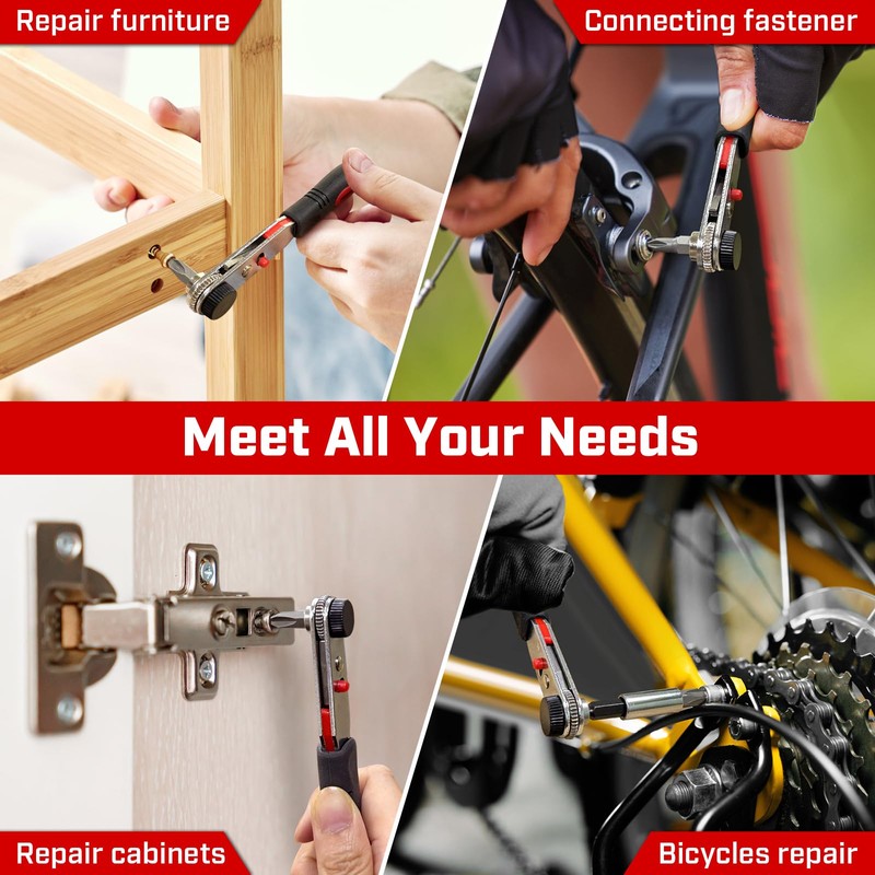 IRONCUBE Angle Ratchet Screwdriver Set: 10 Piece Magnetic Bit with