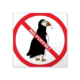 CafePress No Puffin Rectangle Sticker Square Bumper Sticker Car Decal