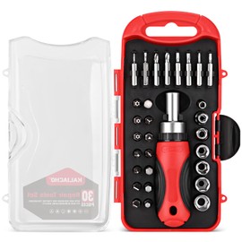 30pcs Magnetic Ratcheting Wrench and Precision Screwdriver Set, Mini Electronics Tool Kit with Screw Extractor, Ideal for Watch, Mobile Phone, Computer Maintenance