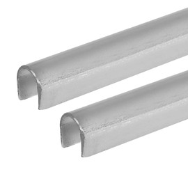 G.A.S Hardware Snap On Repair Track Cover 1/4" for Sliding Patio Glass Doors | Sliding Door Repair Replacement Stainless Steel | Fix Sliding Glass Door Track Cover (4 Feet - 2 Pack)