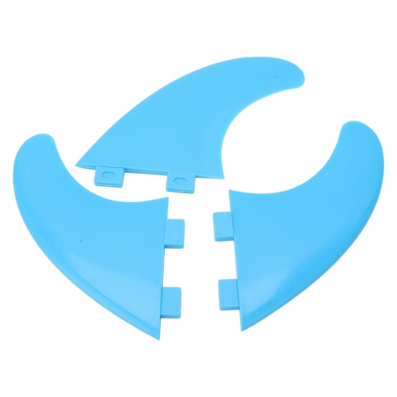 3Pcs Surfboard Fins Nylon Plastic Blue Thruster Fin Surfing Board