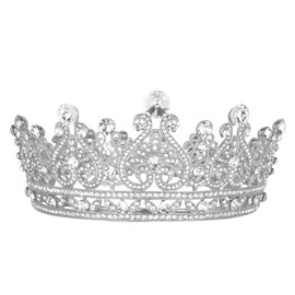 Srotmirw Silver Tiara, Crystal Rhinestone Crown for Birthday Wedding Prom Bridal Party Wedding Hair Accessories for Brides