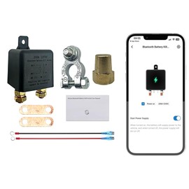Bluetooth Battery Kill Switch Kit 12V 250A Battery Disconnect Switch Anti-Theft Remote Control Fits Car Truck RV UTV