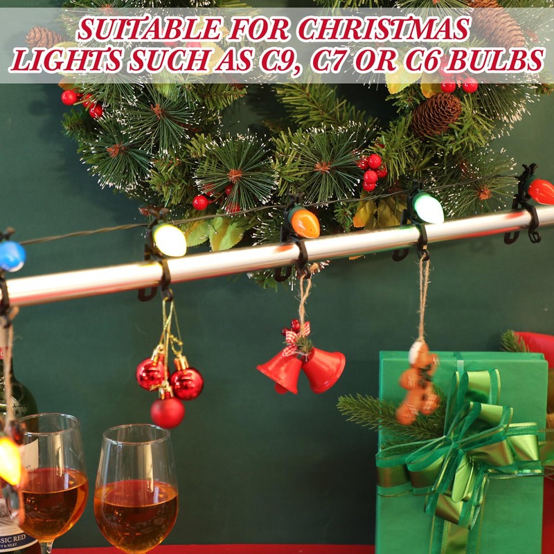 Blulu 150 Pcs Christmas Light Clips Hooks, Outdoor Universal Gutter