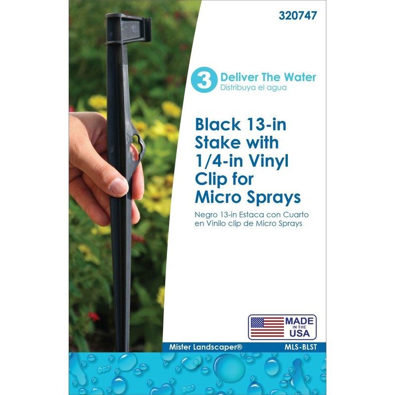 Mister Landscaper Black 13-in Stake with 1/4-in Vinyl Clip for