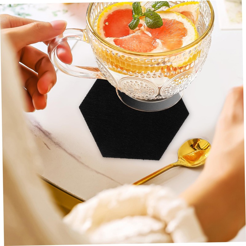 Operitacx 2 Sets Felt Coasters for Cups Thickened Heat Insulated