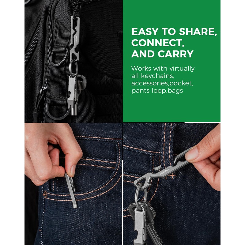 IUMIUN Titanium Quick Pocket Clip Key Chain Holder for EDC-with