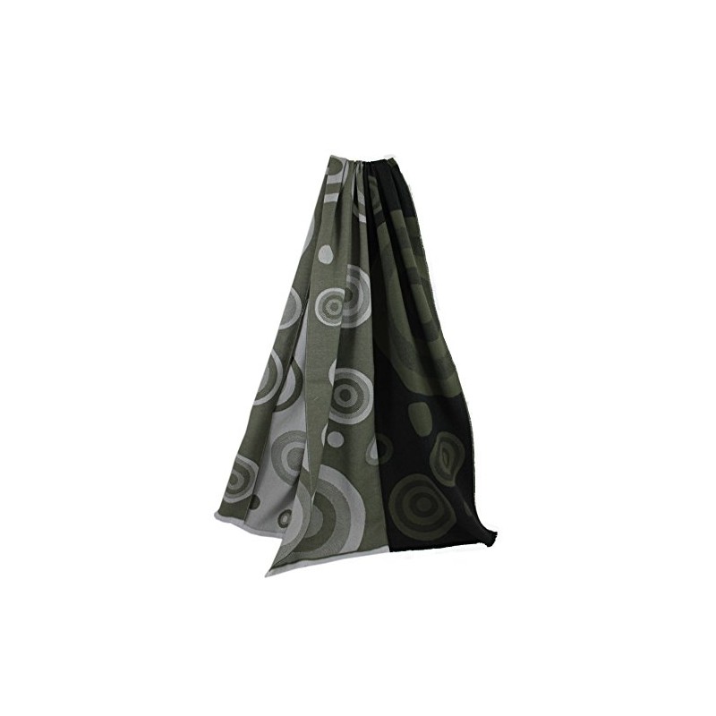 Rotfuchs® Woven Scarf Two-Tone & Graphic Look Green Black Fashionable