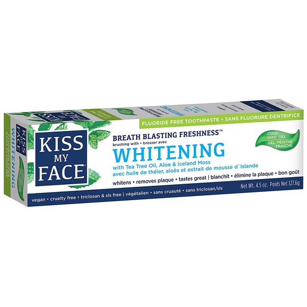 Kiss My Face, Whitening Gel Toothpaste, 4.5 Ounce