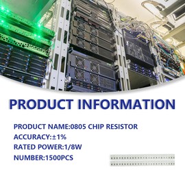 Innfeeltech 1500pcs High Quality SMD Resistor Kit 0805 1/8W 60 Values 0-10M Ω ± 1%