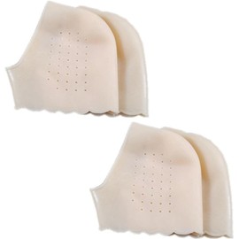 THJOPOKEEL 2 Pares Protectores de Talón de Gel, Plantillas Talón Gel de Silicona, Aliviar el dolor en el Talón de Fascitis Plantar, Sanar los Talones Secos y Agrietados (color de piel)