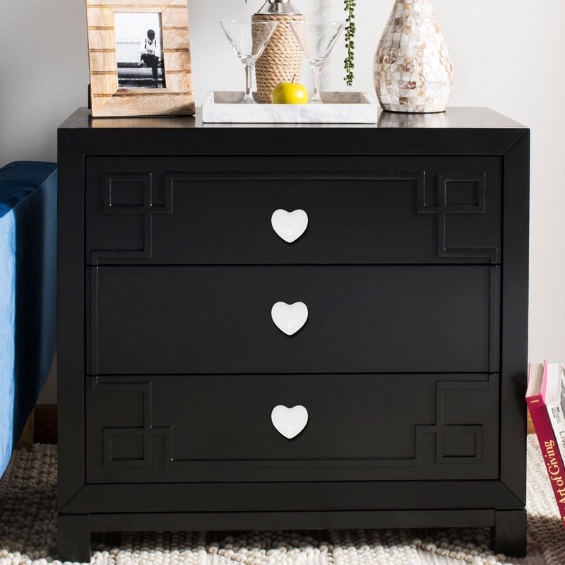 SWZHAI 6 Pcs White Ceramic Cabinet Knobs, Heart Shaped Drawer